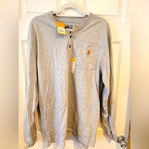 Loose Fit Heavyweight Long-sleeve Pocket Henley T-shirt